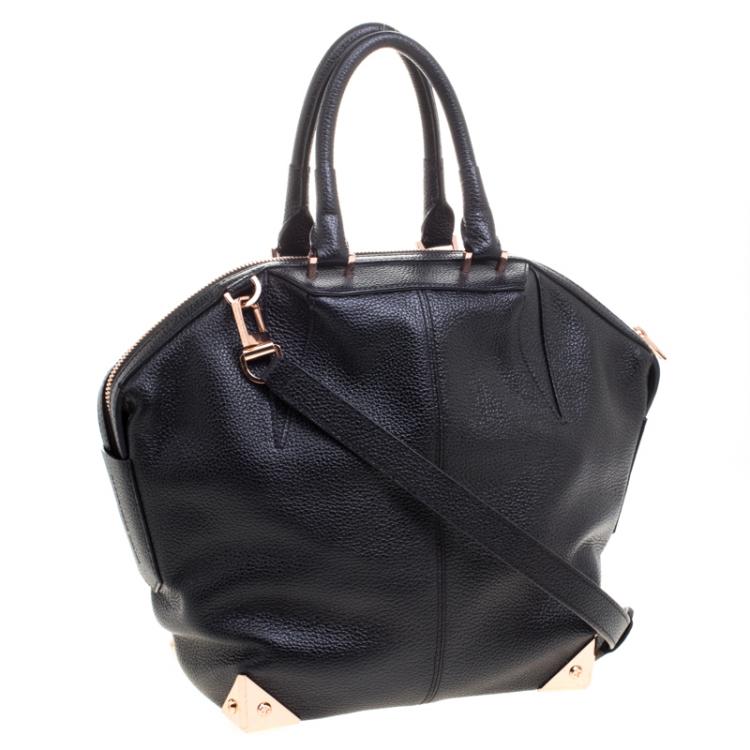 Pre Owned Alexander Wang Black Soft Leather Small Emile Top Handle Bag