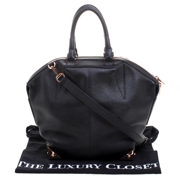 Pre Owned Alexander Wang Black Soft Leather Small Emile Top Handle Bag