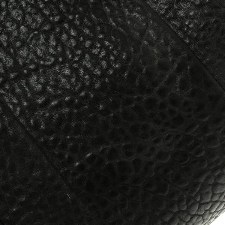 Pre Owned Alexander Wang Black Textured Leather Rocco Duffel Bag
