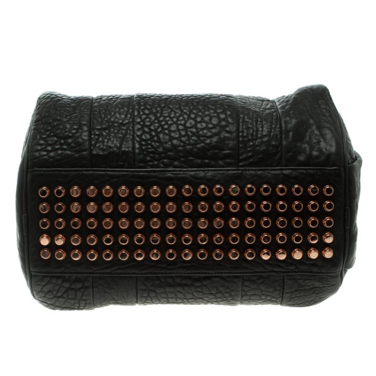 Pre Owned Alexander Wang Black Textured Leather Rocco Duffel Bag