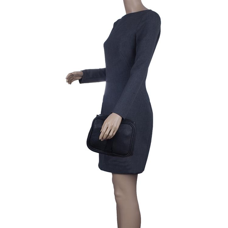 Pre Owned Alexander Wang Black Leather Dionne Frame Clutch