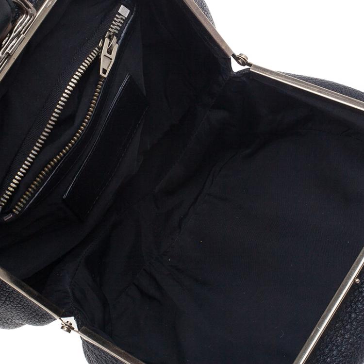 Pre Owned Alexander Wang Black Leather Dionne Frame Clutch