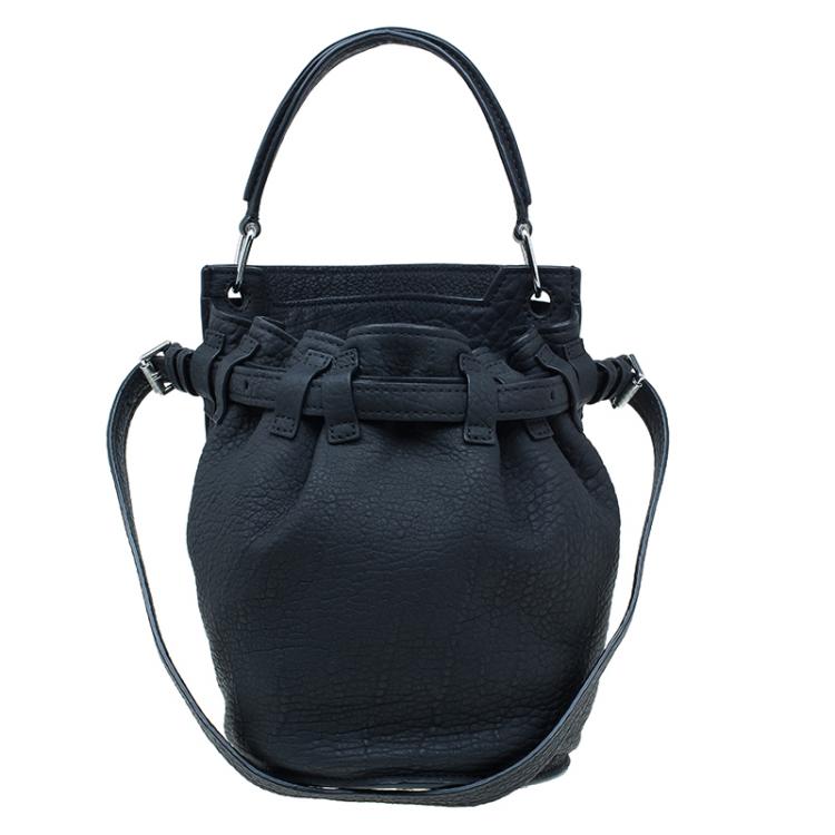Alexander Wang Black Rubber Laminated Inside Out Diego Bucket Bag 