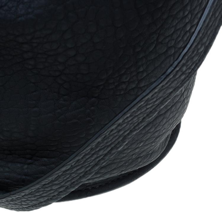 Pre Owned Alexander Wang Black Rubber Laminated Inside Out Diego Bucket Bag