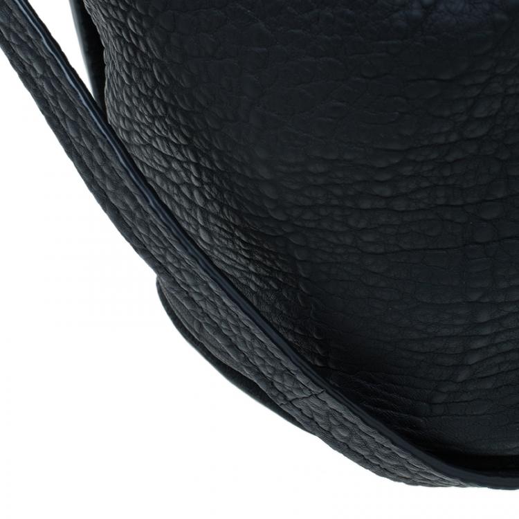 Pre Owned Alexander Wang Black Rubber Laminated Inside Out Diego Bucket Bag