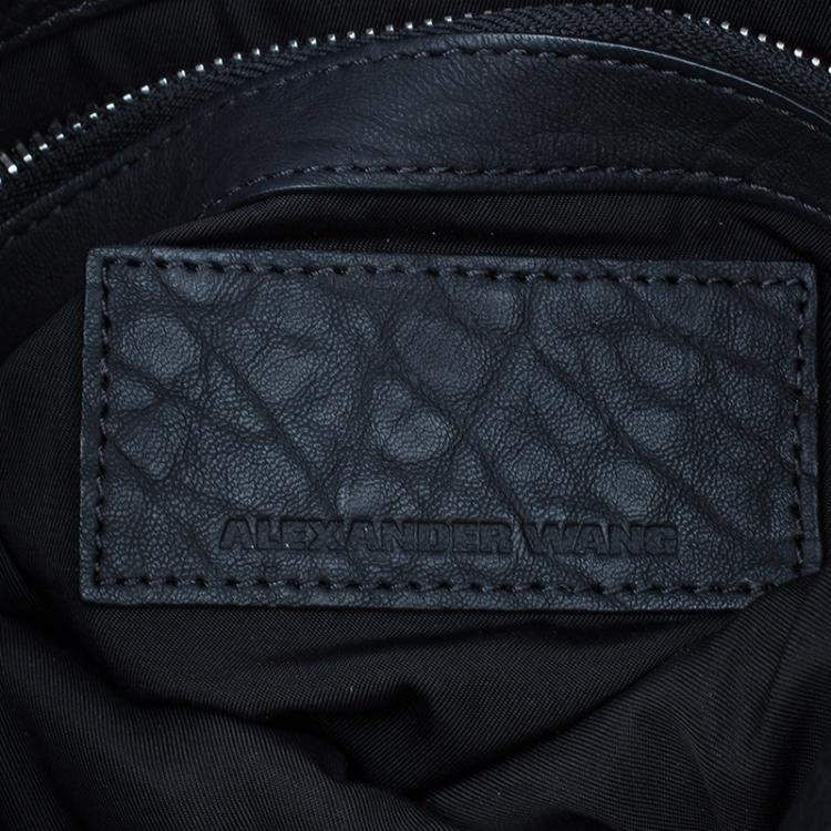 Pre Owned Alexander Wang Black Rubber Laminated Inside Out Diego Bucket Bag