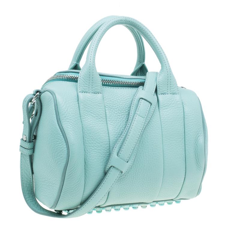 Pre Owned Alexander Wang Peppermint Pebbled Leather Mini  Rockie Duffel Bag