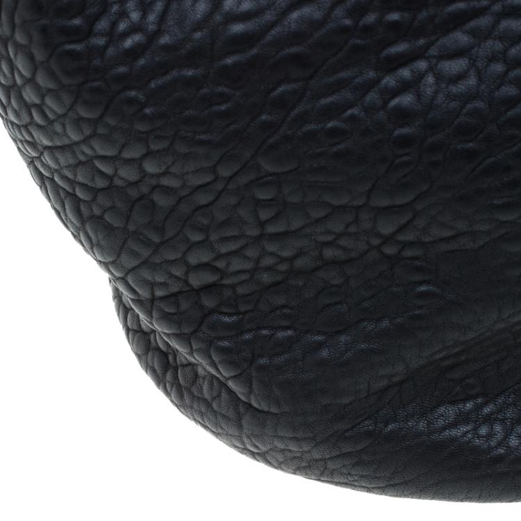 Pre Owned Alexander Wang Black Textured Leather Diego Bucket Bag