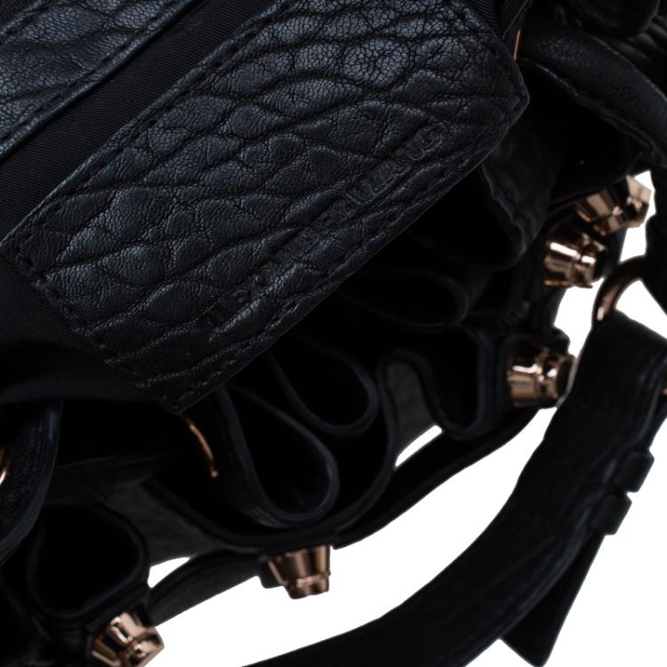 Pre Owned Alexander Wang Black Textured Leather Diego Bucket Bag