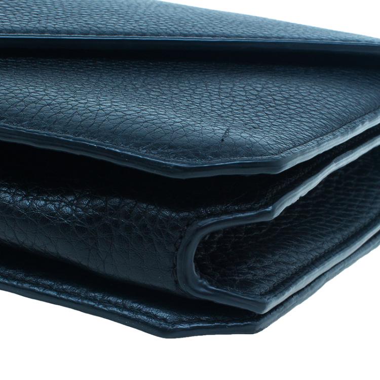 Pre Owned Alexander Wang Black Pebbled Leather Prisma Envelope Clutch