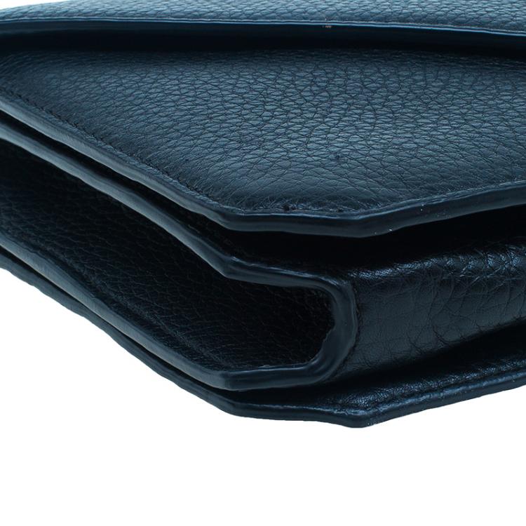 Pre Owned Alexander Wang Black Pebbled Leather Prisma Envelope Clutch