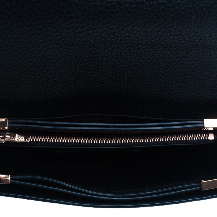 Pre Owned Alexander Wang Black Pebbled Leather Prisma Envelope Clutch