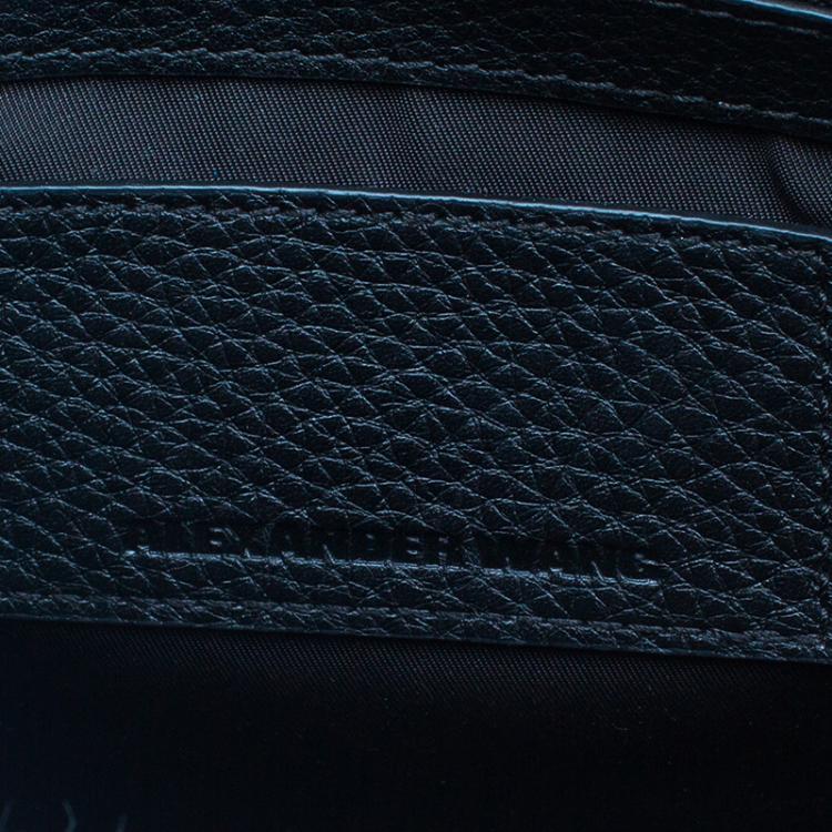 Pre Owned Alexander Wang Black Pebbled Leather Prisma Envelope Clutch