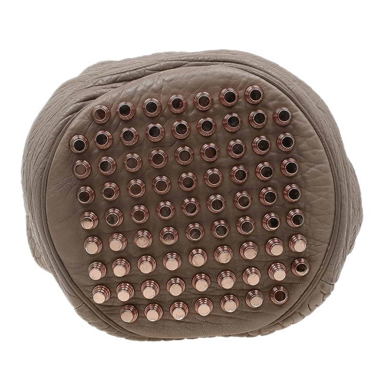 Pre Owned Alexander Wang Beige Textured Leather Diego Bucket Bag