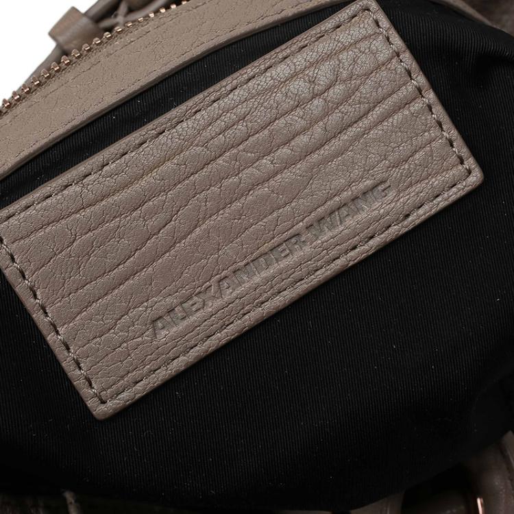 Pre Owned Alexander Wang Beige Textured Leather Diego Bucket Bag