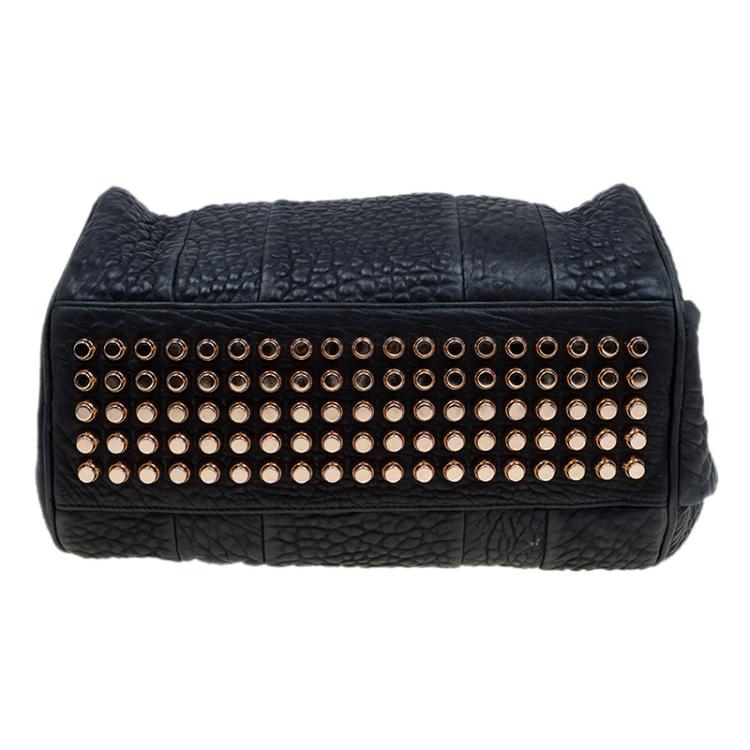 Pre Owned Alexander Wang Black Textured Leather Rocco Duffel Bag