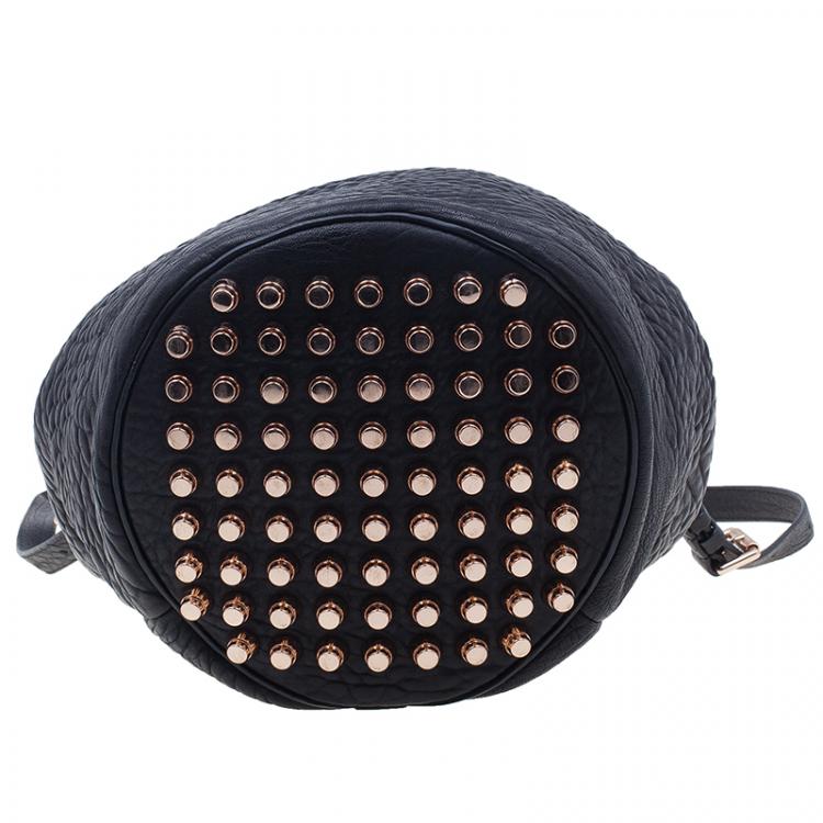 Pre Owned Alexander Wang Black Diego Textured Leather Bucket Bag