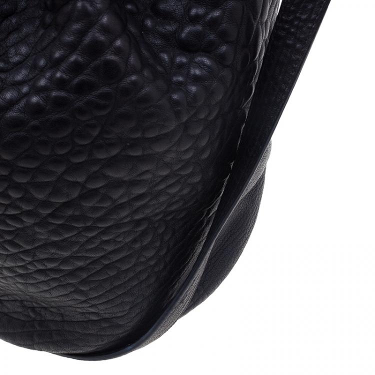 Pre Owned Alexander Wang Black Diego Textured Leather Bucket Bag