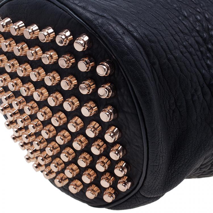 Pre Owned Alexander Wang Black Diego Textured Leather Bucket Bag