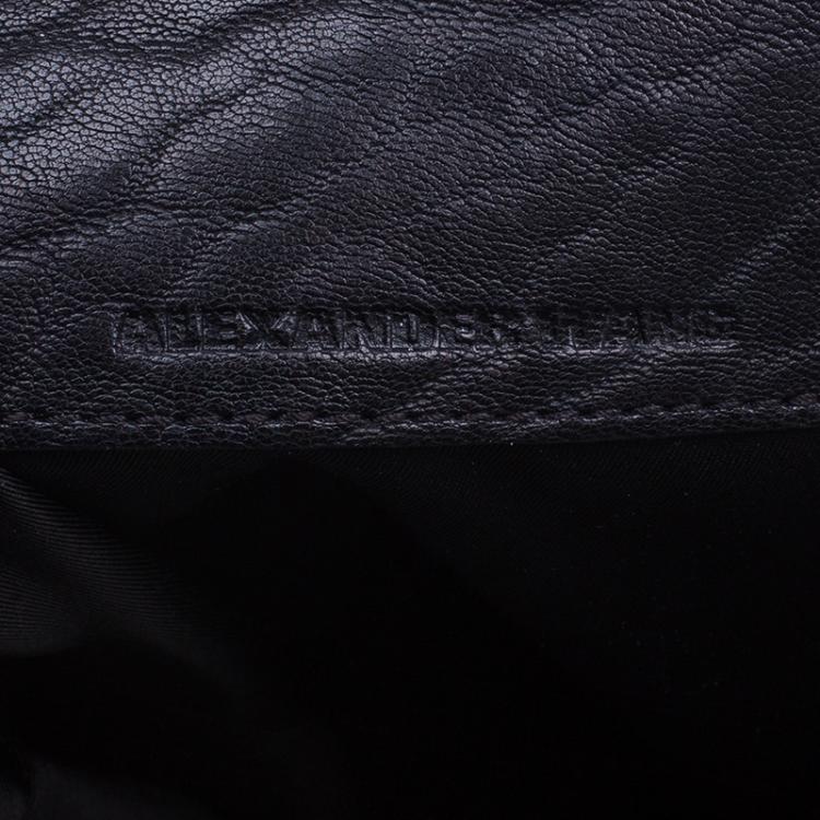 Pre Owned Alexander Wang Black Diego Textured Leather Bucket Bag