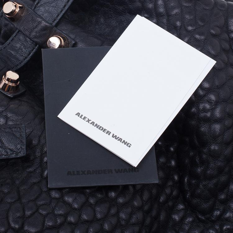 Pre Owned Alexander Wang Black Diego Textured Leather Bucket Bag