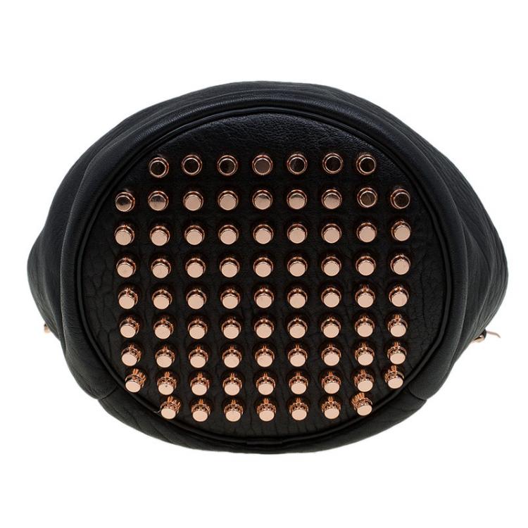 Pre Owned Alexander Wang Black Textured Leather Diego Bucket Bag