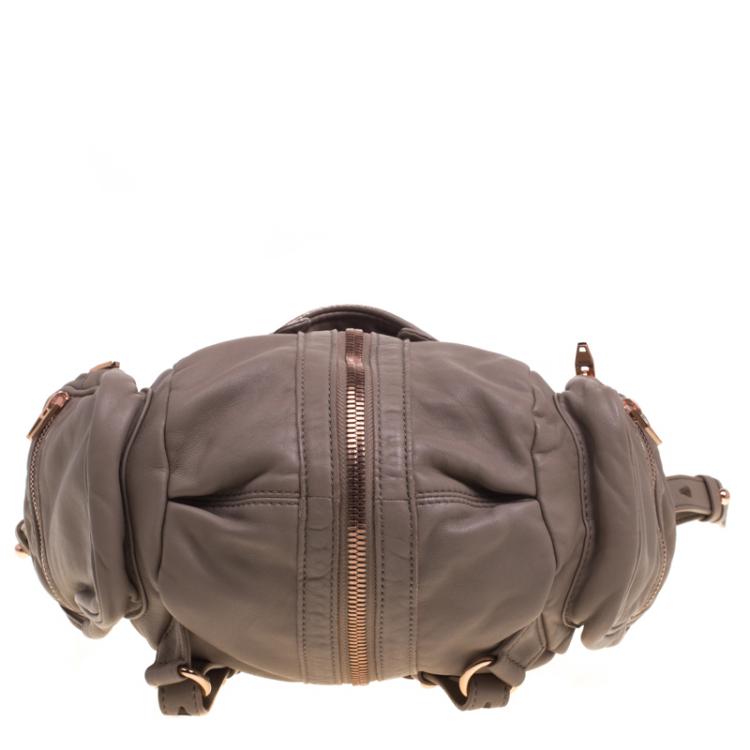 Pre Owned Alexander Wang Dark Beige Leather Mini Marti Backpack