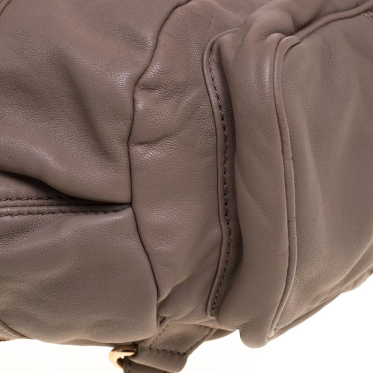 Pre Owned Alexander Wang Dark Beige Leather Mini Marti Backpack