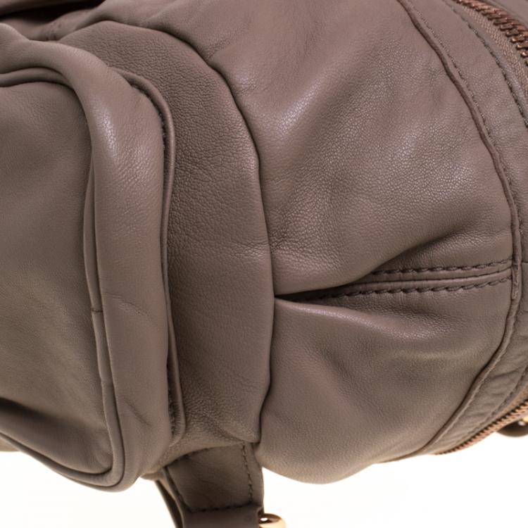 Pre Owned Alexander Wang Dark Beige Leather Mini Marti Backpack