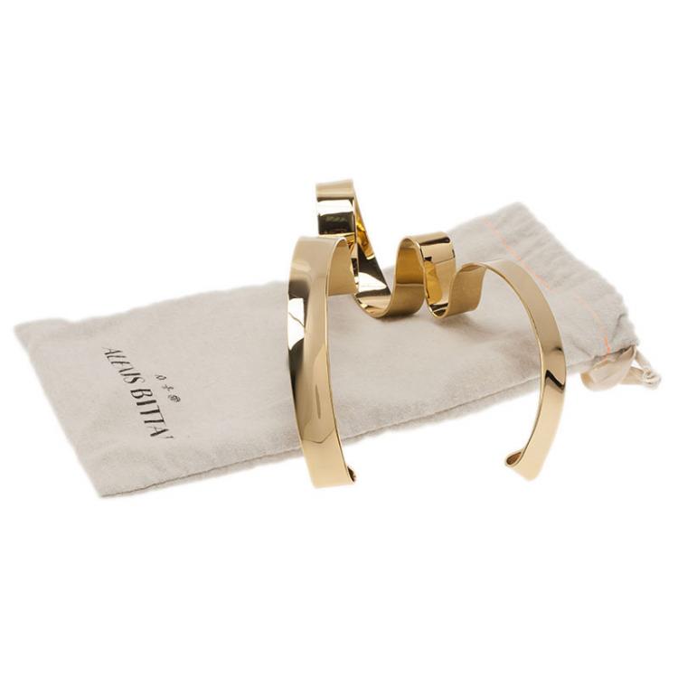 Pre Owned Alexis Bittar Large Golden Ribbon Collar Necklace
