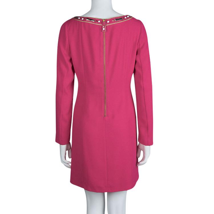 Pre Owned Alice By Temperly Pink Embellished Francoise Shift Dress M