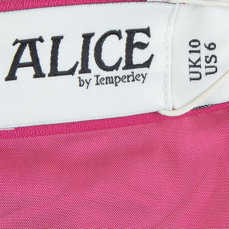 Pre Owned Alice By Temperly Pink Embellished Francoise Shift Dress M