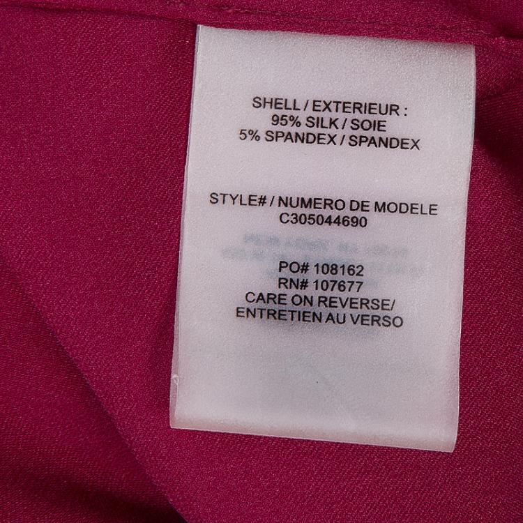 Pre Owned Alice + Olivia Burgundy Silk Pleated Sleeveless Top XS
