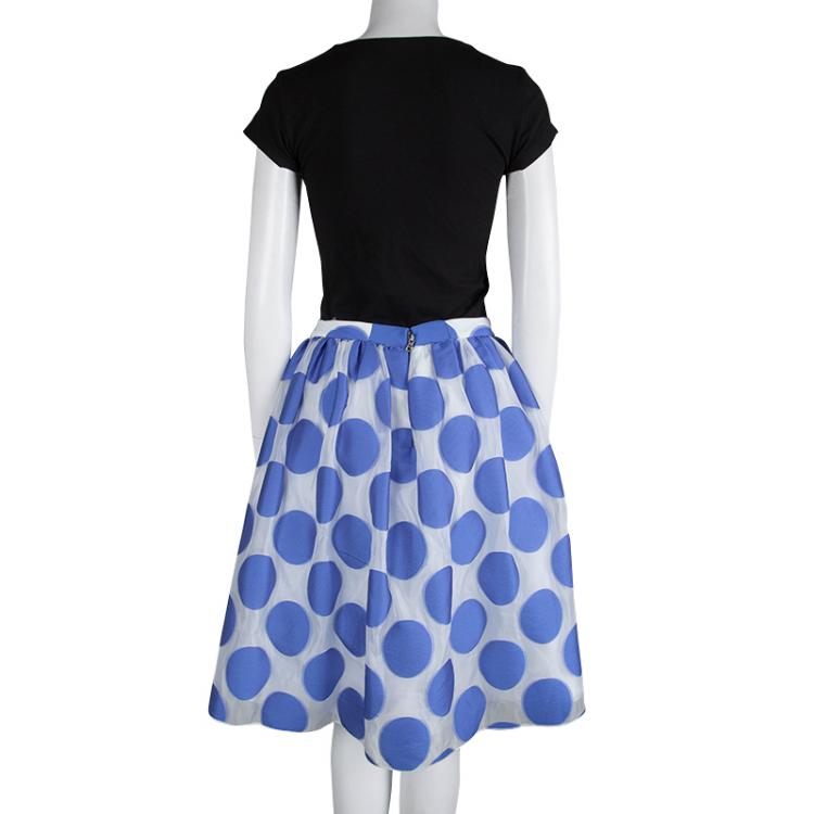 Pre Owned Alice + Olivia Camille Gathered Polka Dot Skirt S
