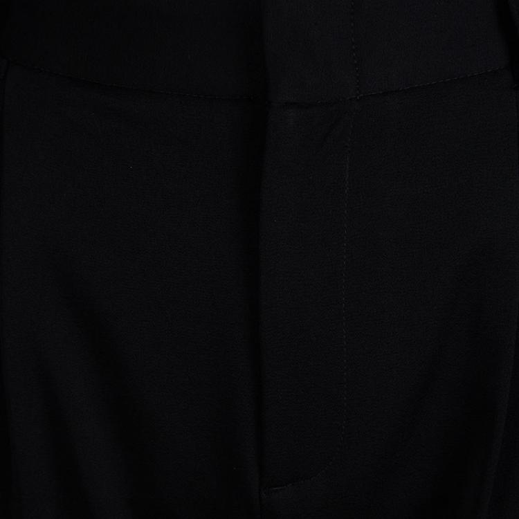Pre Owned Alice + Olivia Black High Waist Pleat Detail Trousers M