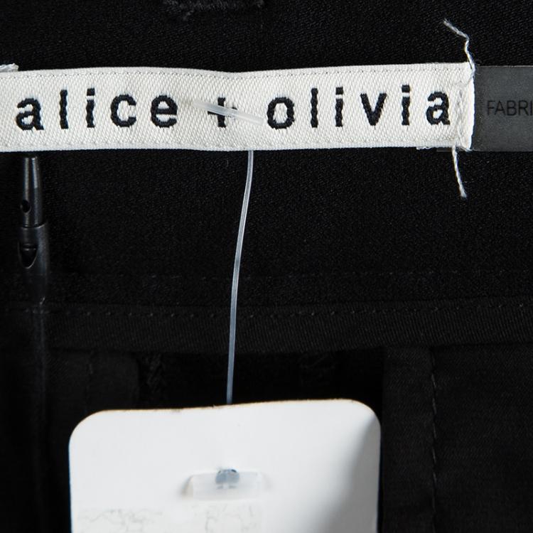 Pre Owned Alice + Olivia Black High Waist Pleat Detail Trousers M