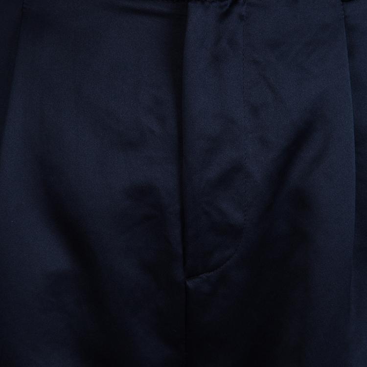 Pre Owned Alice + Olivia Navy Blue High Waist Wide Leg Trousers S