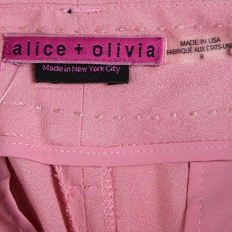 Pre Owned Alice + Olivia Pastel Pink Pleat Detail Arthur Pants M