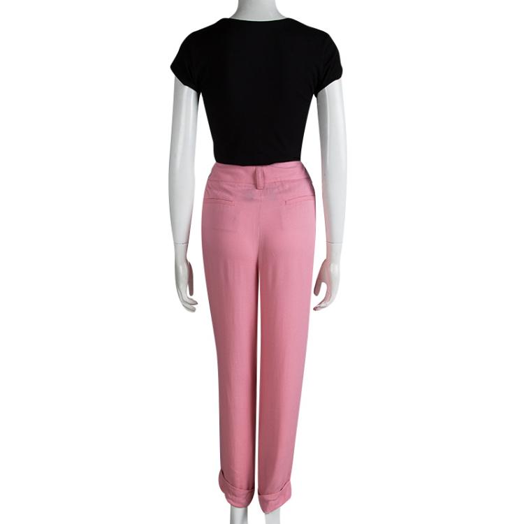 Pre Owned Alice + Olivia Pastel Pink Pleat Detail Arthur Pants S