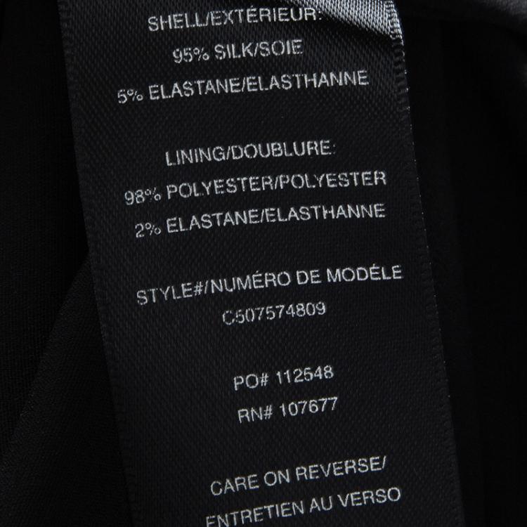 Pre Owned Alice + Olivia Black Marianna Enchanted Forest Print Silk Belted Dress M