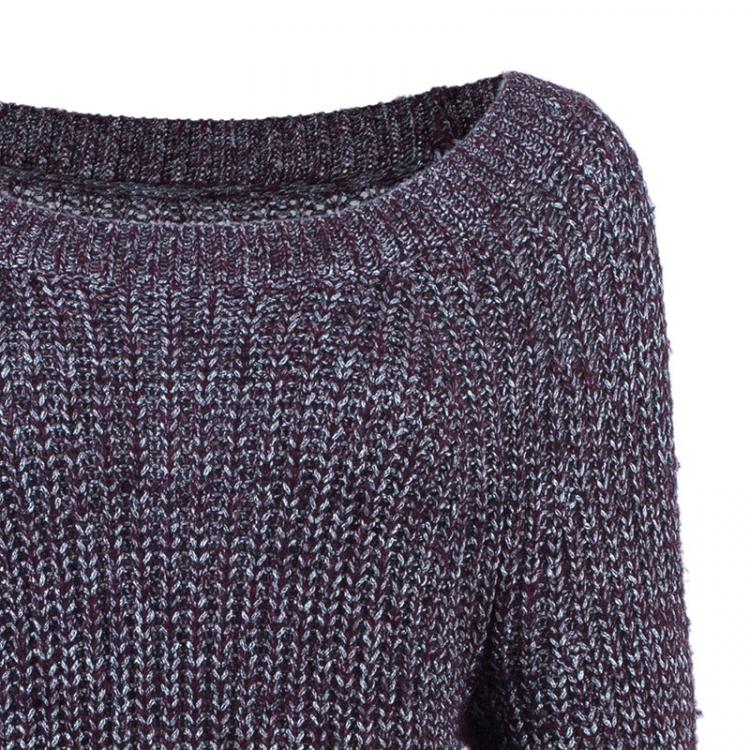 Pre Owned Alice + Olivia Plum Metallic Knit Top M