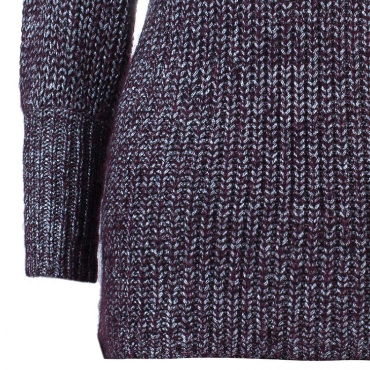Pre Owned Alice + Olivia Plum Metallic Knit Top M