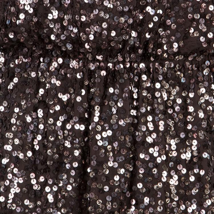 Pre Owned Alice + Olivia Preston Brown Sequin Dress S
