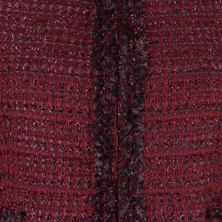 Pre Owned Alice + Olivia Red Tweed Blazer XS
