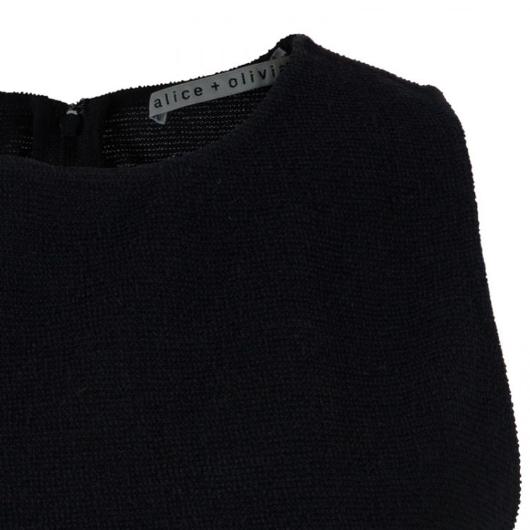 Pre Owned Alice+Olivia Pire Black Crop Top S