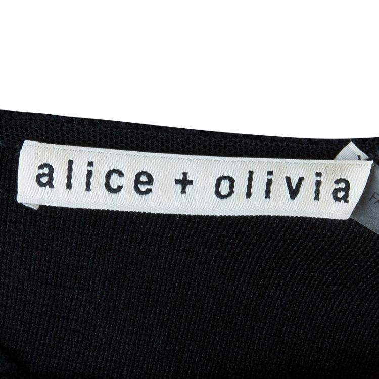 Pre Owned Alice+Olivia Pire Black Crop Top S
