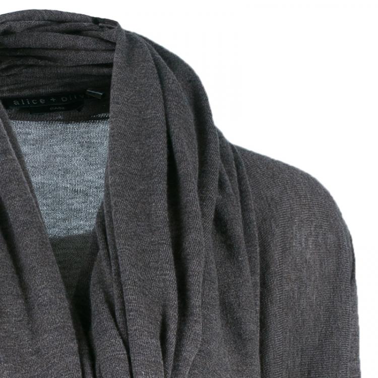 Pre Owned Alice + Olivia Drape Wrap Around Knit Cardigan XS