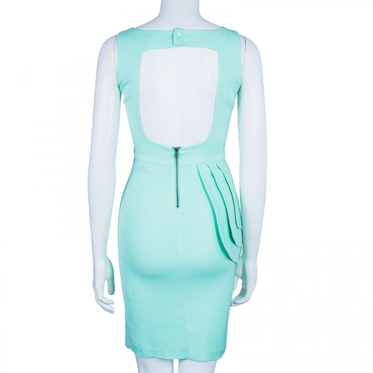 Pre Owned Alice + Olivia Spelling Side-Peplum Mint Sleeveless Dress XS