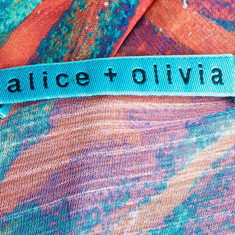 Pre Owned Alice + Olivia Multicolor Print Cardigan XS