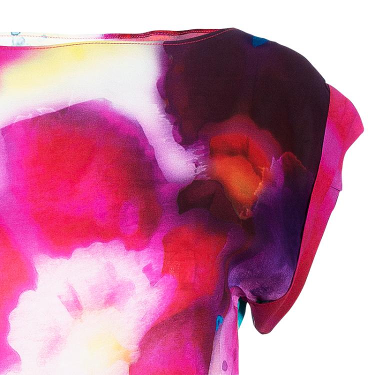 Pre Owned Alice + Olivia Sonya Watercolor Flower Print Top XS